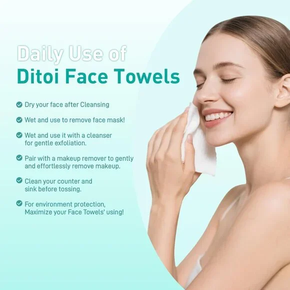 Hypoallergenic 10"x12" Disposable Face Towels - Perfect for Travel & Daily Use - Picture 2 of 9